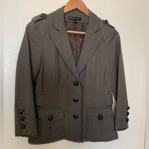 Beautiful greyish green military style blazer